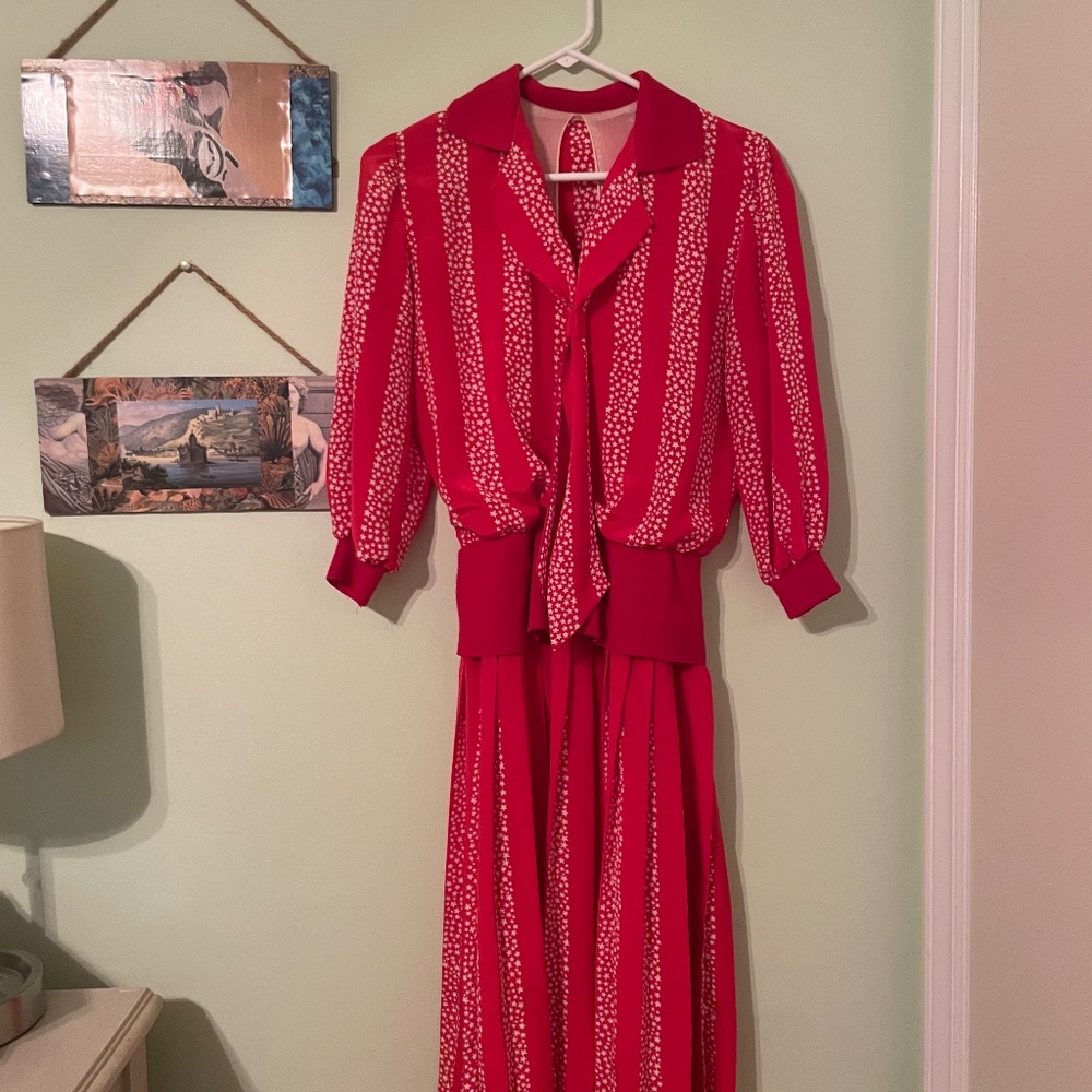 Vintage Sailor Pleated Dress Size S